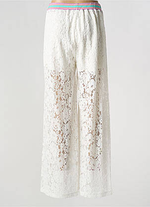Pantalon large coupe fluide taille normale blanc ME369 femme