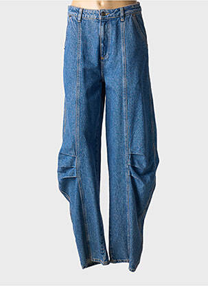 Jeans coupe droite taille haute taille haute bleu ROTATE femme