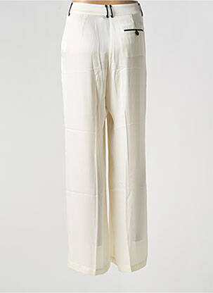 Pantalon large fermeture zippée sous rabat boutonné taille haute beige ATTIC AND BARN femme