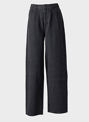 Jeans coupe large stretch taille haute noir ROTATE femme