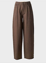 Jeans coupe large stretch taille haute marron ROTATE femme