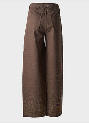 Jeans coupe large stretch taille haute marron ROTATE femme