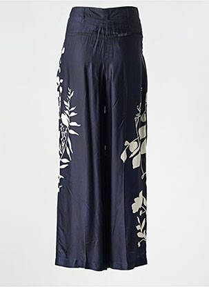 Pantalon large tissage popeline taille haute bleu CHLOÉ STORA femme