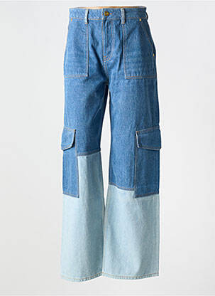 Jeans coupe large stretch taille haute bleu GANNI femme