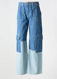 Jeans coupe large stretch taille haute bleu GANNI femme