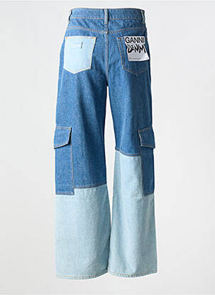 Jeans coupe large stretch taille haute bleu GANNI femme