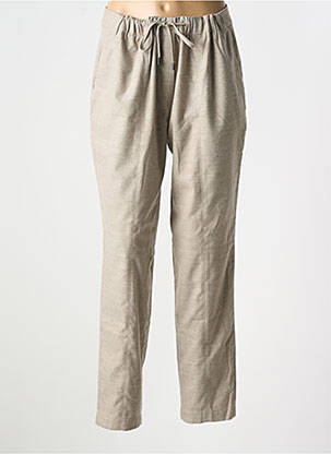 Pantalon droit taille élastique taille normale marron HANA SAN femme