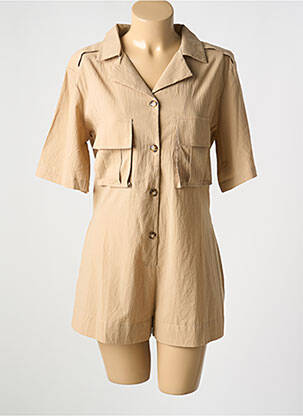 Combishort fermeture boutonnée sur le devant manches courtes beige KARMA KOMA femme