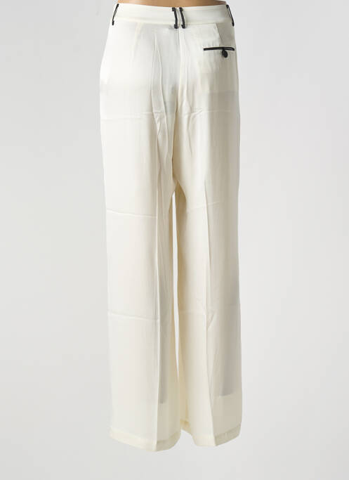 Pantalon large fermeture zippée sous rabat boutonné taille haute beige ATTIC AND BARN femme
