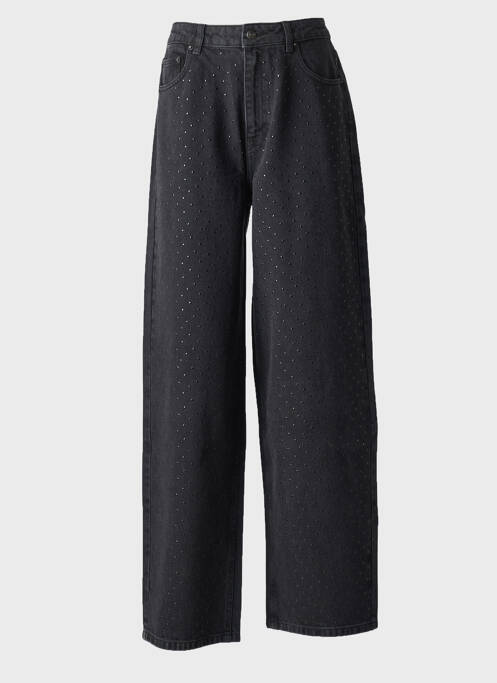 Jeans coupe large stretch taille haute noir ROTATE femme