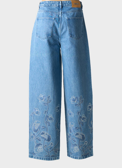 Jeans coupe large stretch taille haute bleu ROTATE femme