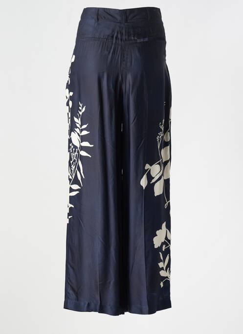 Pantalon large tissage popeline taille haute bleu CHLOÉ STORA femme