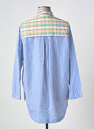 Tunique manches longues col chemisier bleu V.DE.VINSTER femme