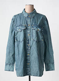 Chemisier coupe droite manches longues bleu GANNI femme