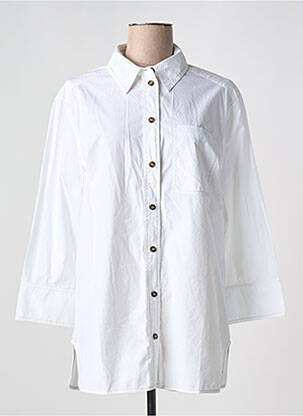 Tunique manches longues col chemisier blanc GANNI femme