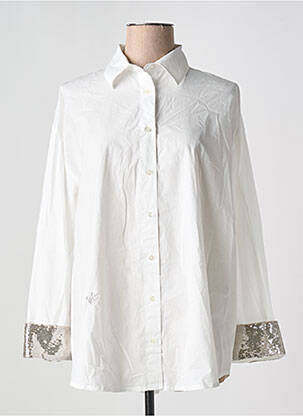 Chemisier coupe droite manches longues blanc CHARLIE JOE femme