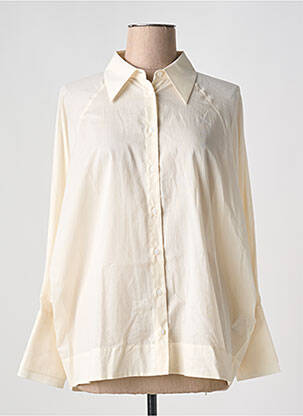 Chemisier tissage crêpe manches longues beige HANA SAN femme