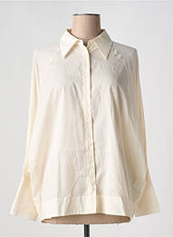 Chemisier tissage crêpe manches longues beige HANA SAN femme