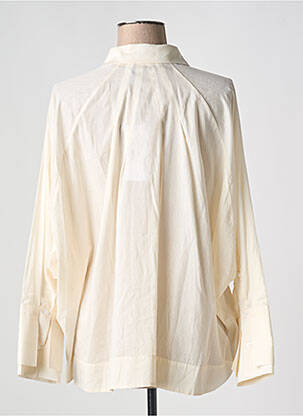 Chemisier tissage crêpe manches longues beige HANA SAN femme