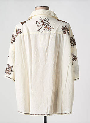 Chemisier tissage crêpe manches 3/4 beige DIEGA femme