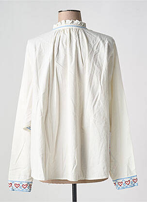 Blouse poignets boutonnés avec fente manches longues beige V.DE.VINSTER femme