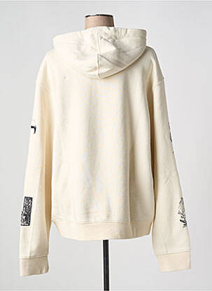 Sweat-shirt à capuche stretch manches longues beige NEWTONE femme