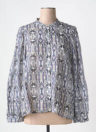 Chemisier imprimé fantaisie manches longues bleu HANA SAN femme