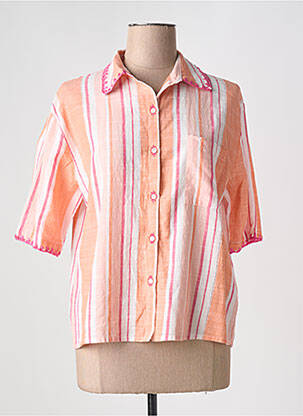 Chemisier manches courtes manches courtes orange CHARLIE JOE femme