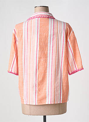 Chemisier tissage crêpe manches courtes orange CHARLIE JOE femme