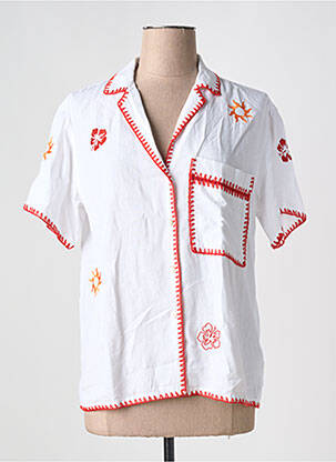 Chemisier coupe droite manches courtes blanc RAILS femme