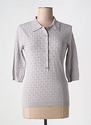 Pull stretch manches 3/4 gris ROTATE femme