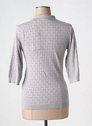 Pull stretch manches 3/4 gris ROTATE femme