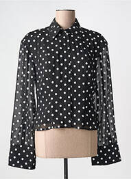 Chemisier tissage crêpe manches longues noir ROTATE femme