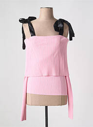 Pull coupe cintrée manches longues rose ROTATE femme