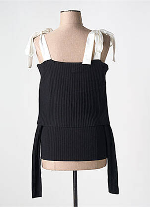 Pull coupe cintrée manches longues noir ROTATE femme