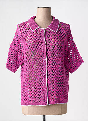 Gilet manches courtes rose LES TRICOTS DE LÉA pour femme