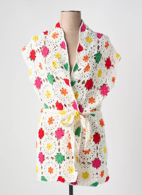 Gilet manches courtes blanc LES TRICOTS DE LÉA pour femme