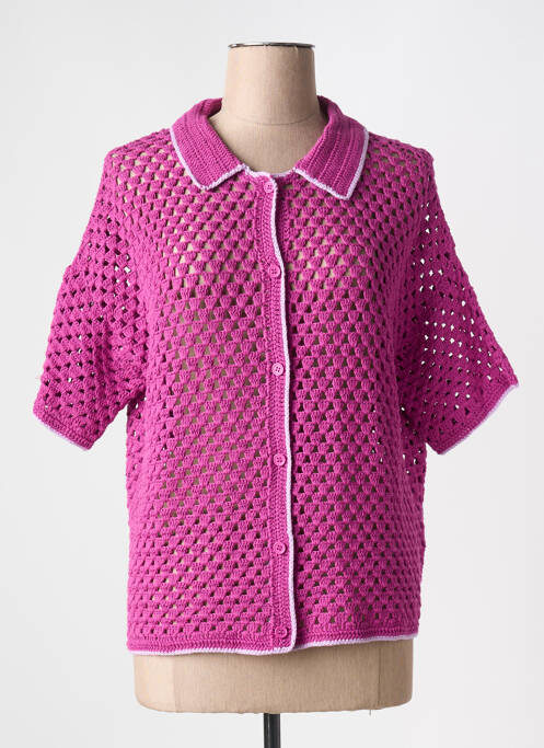 Gilet manches courtes rose LES TRICOTS DE LÉA pour femme