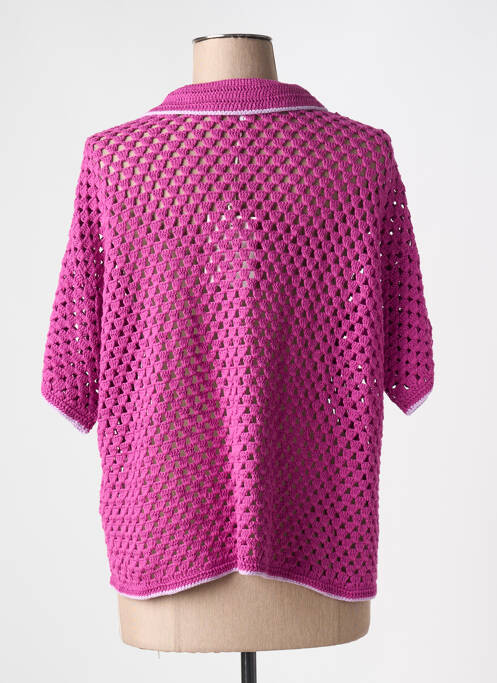 Gilet manches courtes rose LES TRICOTS DE LÉA pour femme