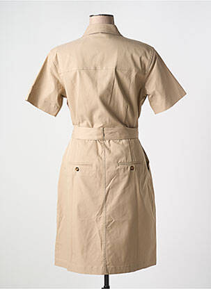 Robe mi-longue manches courtes manches courtes marron MKT STUDIO femme