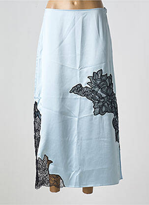 Jupe longue coupe droite bleu GANNI femme