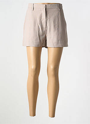 Short fermeture zippée sous rabat avec crochet taille normale marron REMAIN femme