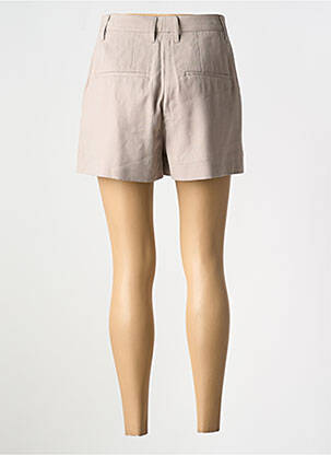 Short fermeture zippée sous rabat avec crochet taille normale marron REMAIN femme