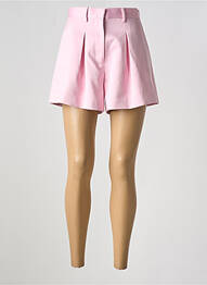 Short fermeture zippée sous rabat avec crochet taille normale rose ROTATE femme