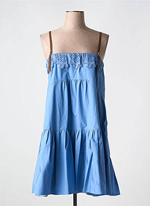 Robe courte fines bretelles bleu DOROTHEE SCHUMACHER femme