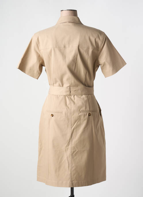 Robe mi-longue manches courtes manches courtes marron MKT STUDIO femme