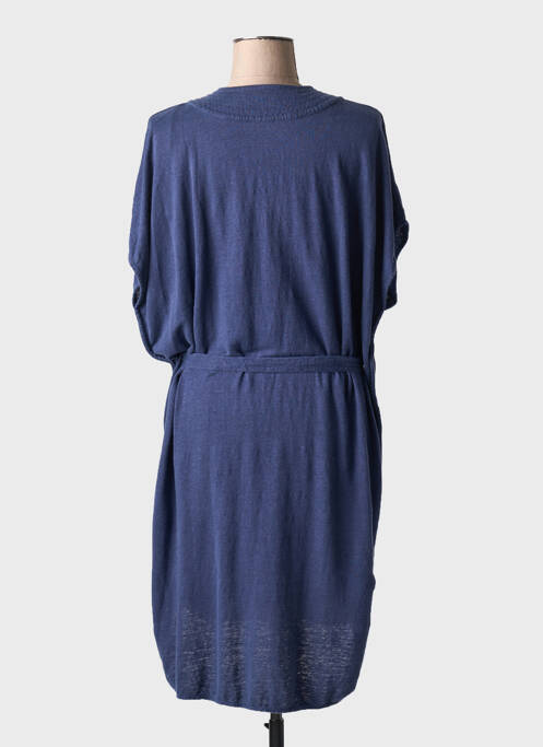 Robe mi-longue bleu MAJESTIC FILATURES pour femme