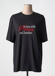 T-shirt sérigraphie floquée manches courtes noir ROTATE femme
