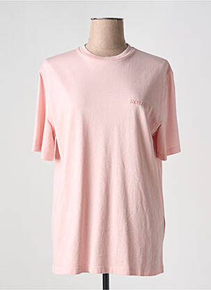 T-shirt col rond manches courtes rose ROTATE femme