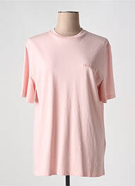 T-shirt col rond manches courtes rose ROTATE femme